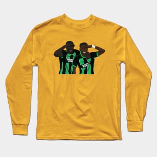 Simon Adingra Danny Welbeck Brighton Black & Green Minimalist Goal Celebration Long Sleeve T-Shirt